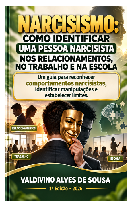 Capa do livro Narcisismo: Como Identificar uma Pessoa Narcisista nos Relacionamentos, no Trabalho e na Escola, de Valdivino Alves de Sousa.